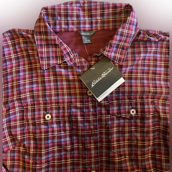 NWT Eddie Bauer Adventurer II 2 Button-up Plaid Shirt - Medium - Picture 2 of 6